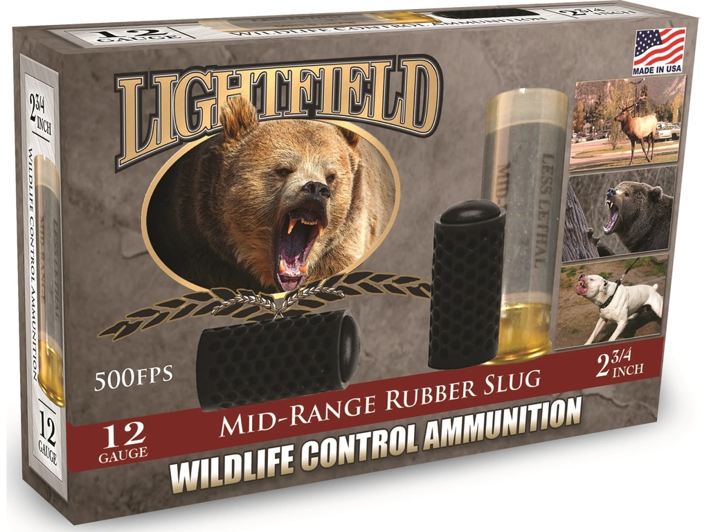 Lightfield 12Ga 2-3/4" Rubber Slug 5/Box Ammunition