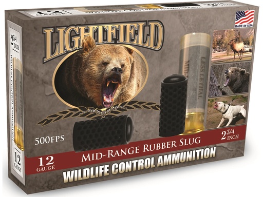 [(P)LIGH-CWXR-12] Lightfield 12Ga 2-3/4" Rubber Slug 5/Box Ammunition